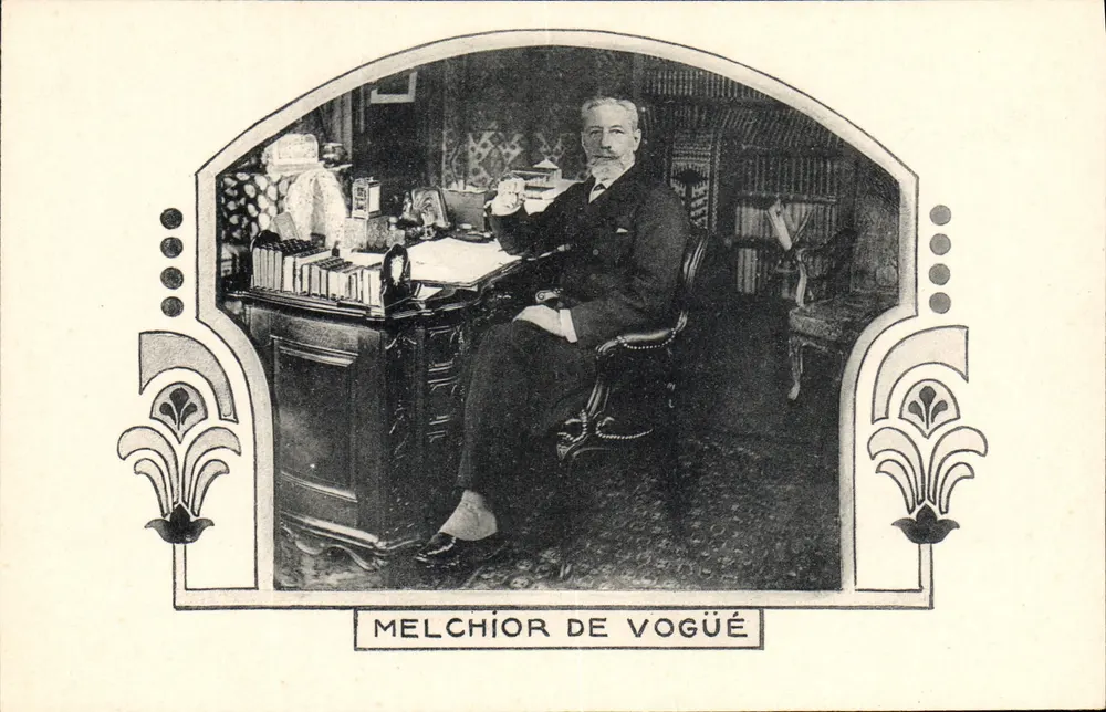 Melchior de Vogüé — Portret w biurze — Wydawca: Les Annales Politiques et Littéraires - Awers