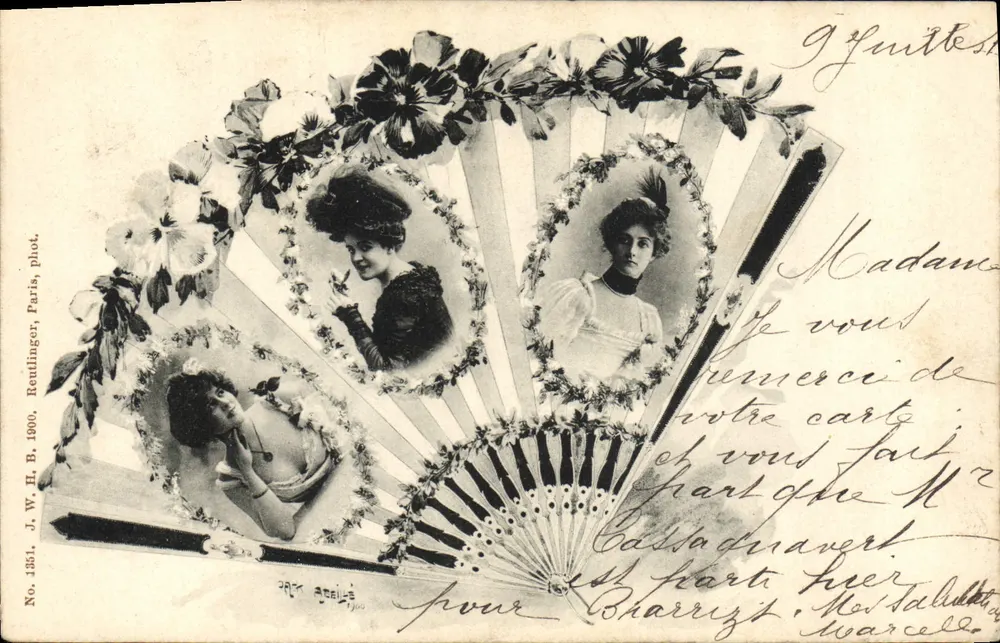 Drei Frauen — dekorative Karte — J. W. H. B. Reullinger, Paris, Foto Nr. 1351 - Vorderseite