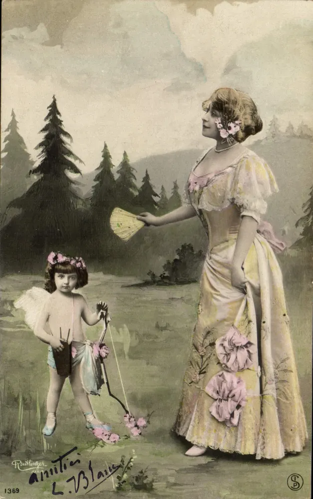 Fee und Dame im Wald — Garten-Szene — Verlag Paul Meuser, n° 1369 - Vorderseite
