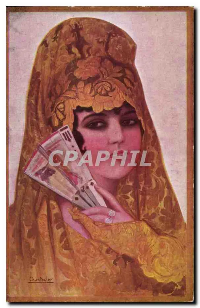 Frau in kunstvollen Schleier — Chantecler — Editions Victoria N. Coll Saliteli, Barcelona, n° 365 - Vorderseite