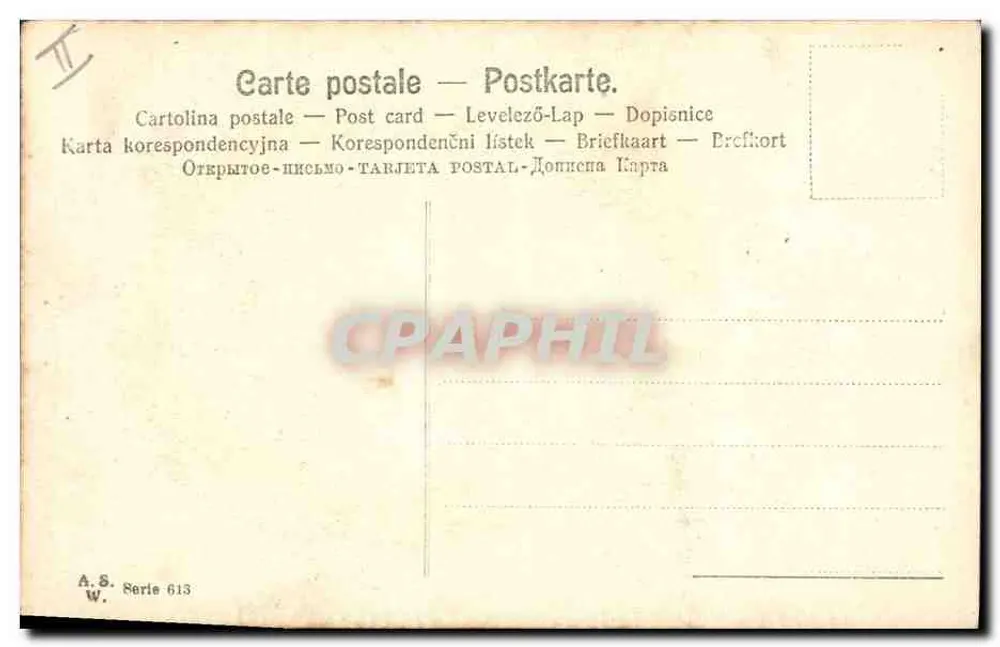 Buchstabe G mit Rosen verziert — Serie 613 von A.S. - Rückseite