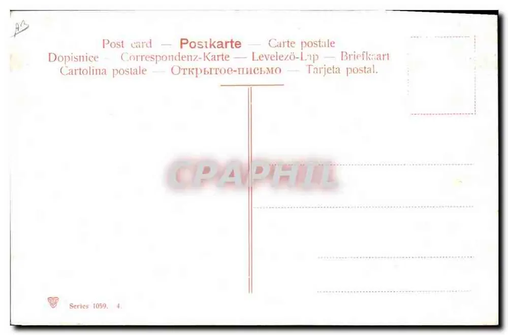 Sturz eines Picadors — Serie 1059, Nr. 4 — Verlag nicht sichtbar - Rückseite