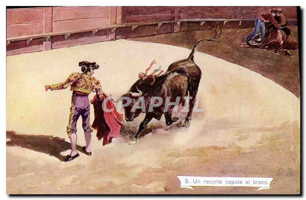 Ein Capote-Schnitt am Arm — Stierkampf-Szene — Serie 1059, n°5 - Vorderseite