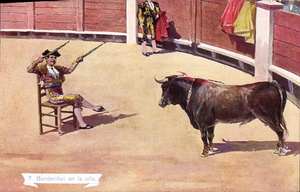 Banderillas auf dem Stuhl — Bullenszene — Serie 1959, n°7 - Vorderseite