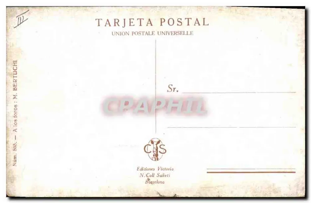Cavalcada festiva — Editor N. Coll Salleti, n° 805 - Verso