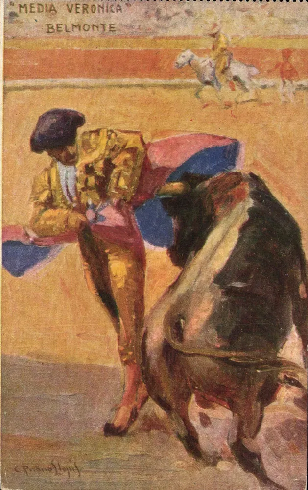 Torero e touro — Média Verónica Belmonte — Editor Juan Margour, Barcelona - Frente