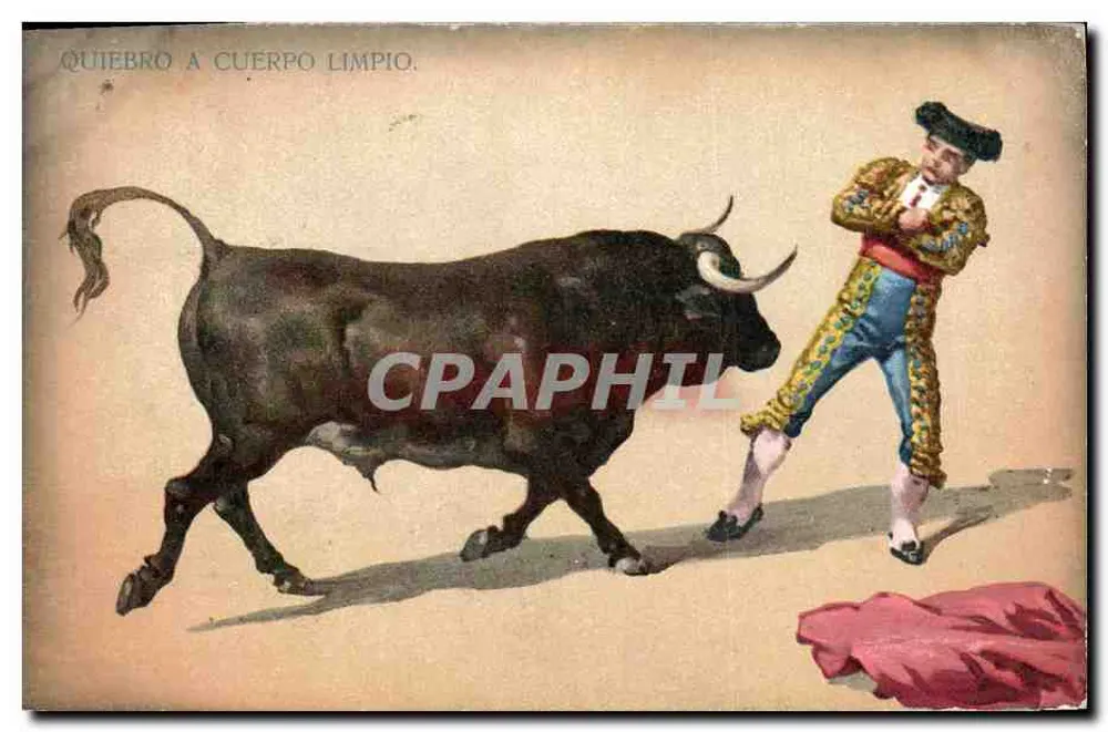 Stier und Matador — 'QUIEBRO A CUERPO LIMPIO' — Verlag nicht sichtbar - Vorderseite