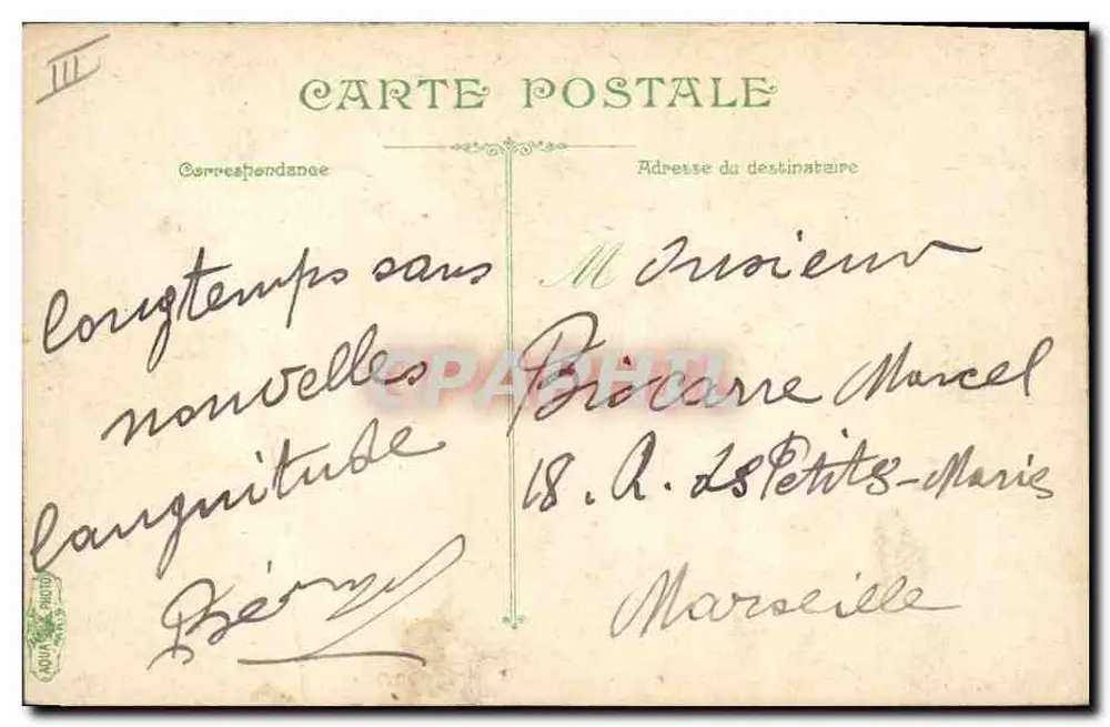 Artillerie — Départ pour le polygone — Éditeur L.V.&C. n°3728 - Rückseite