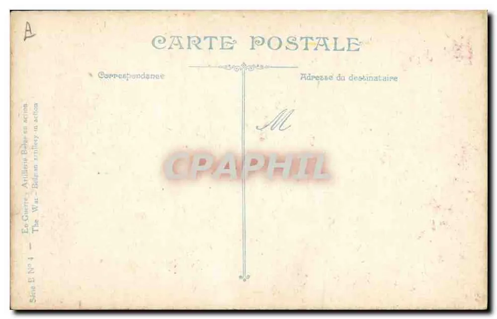 Belgische Artillerie im Einsatz — Serie E Nr. 4 — Verlag LV&C - Rückseite