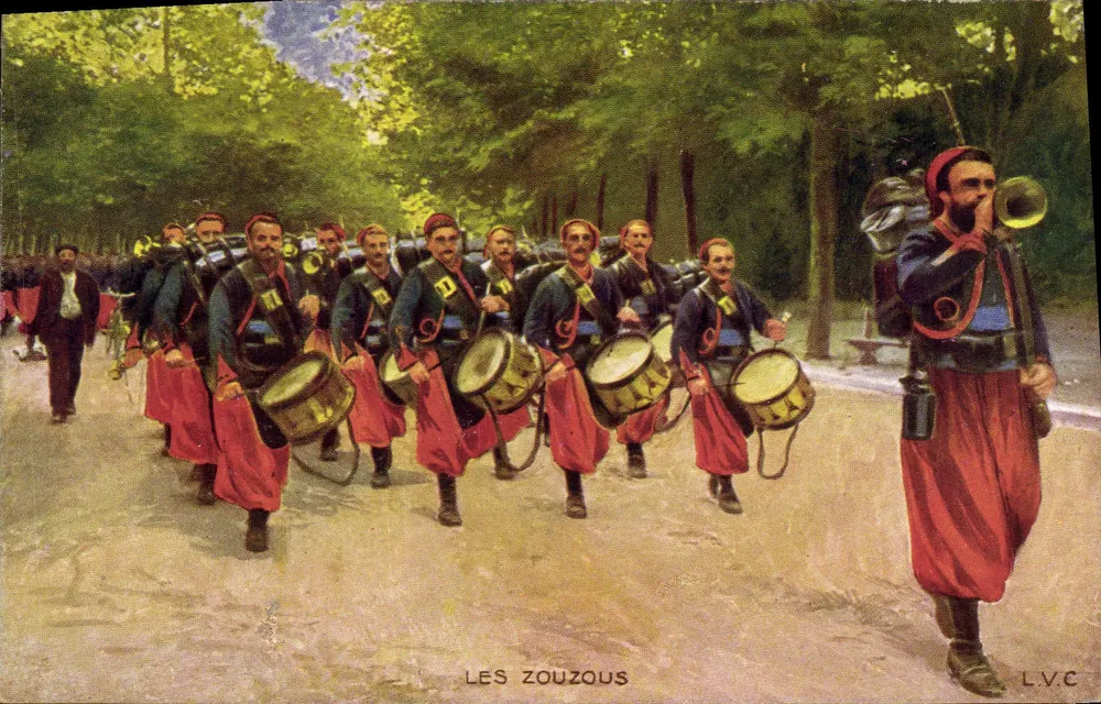 Les Zouzous — desfile militar — L.V.C. - Frente