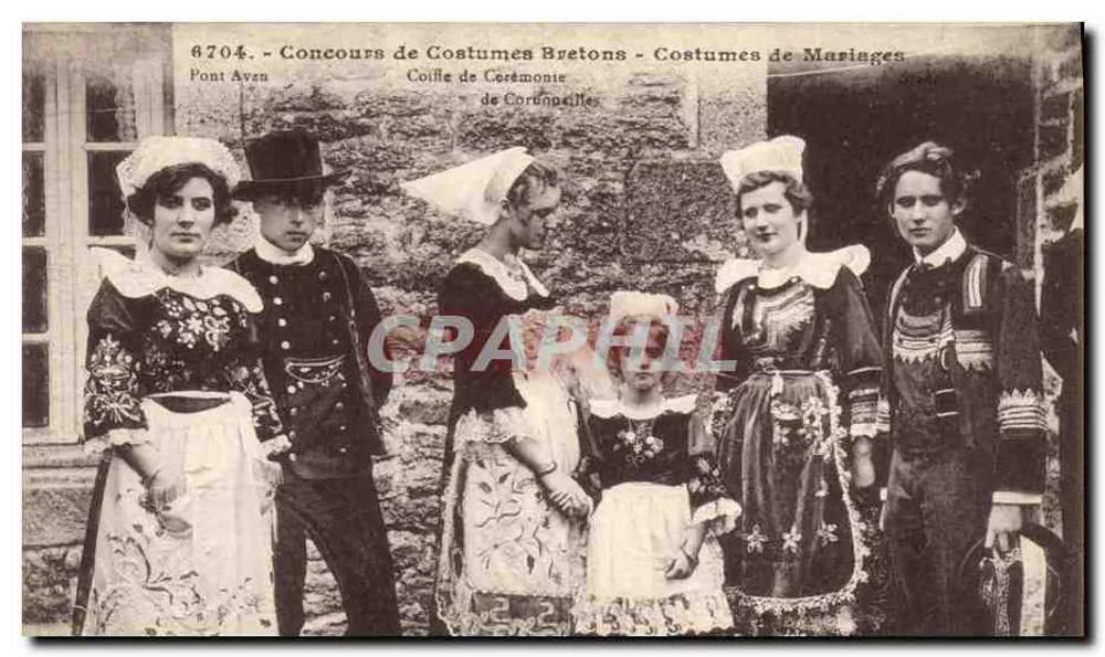 Kostümwettbewerb der Bretonen - Hochzeitskostüme - Pont Aven - Vorderseite