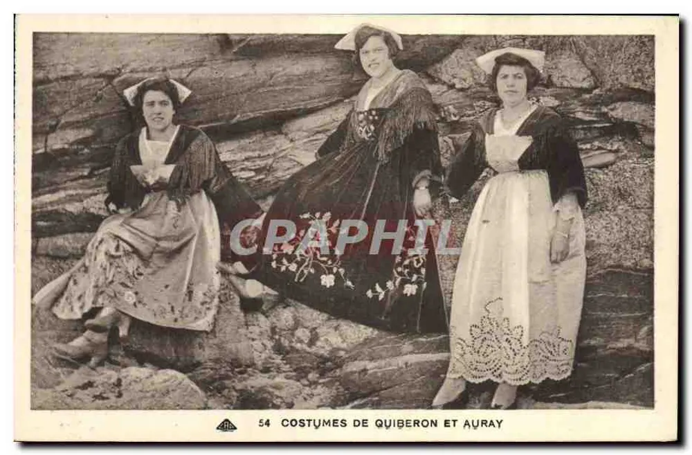 Trajes de Quiberon e Auray — série 54 — CI des Arts Photomécaniques Strasbourg - Frente