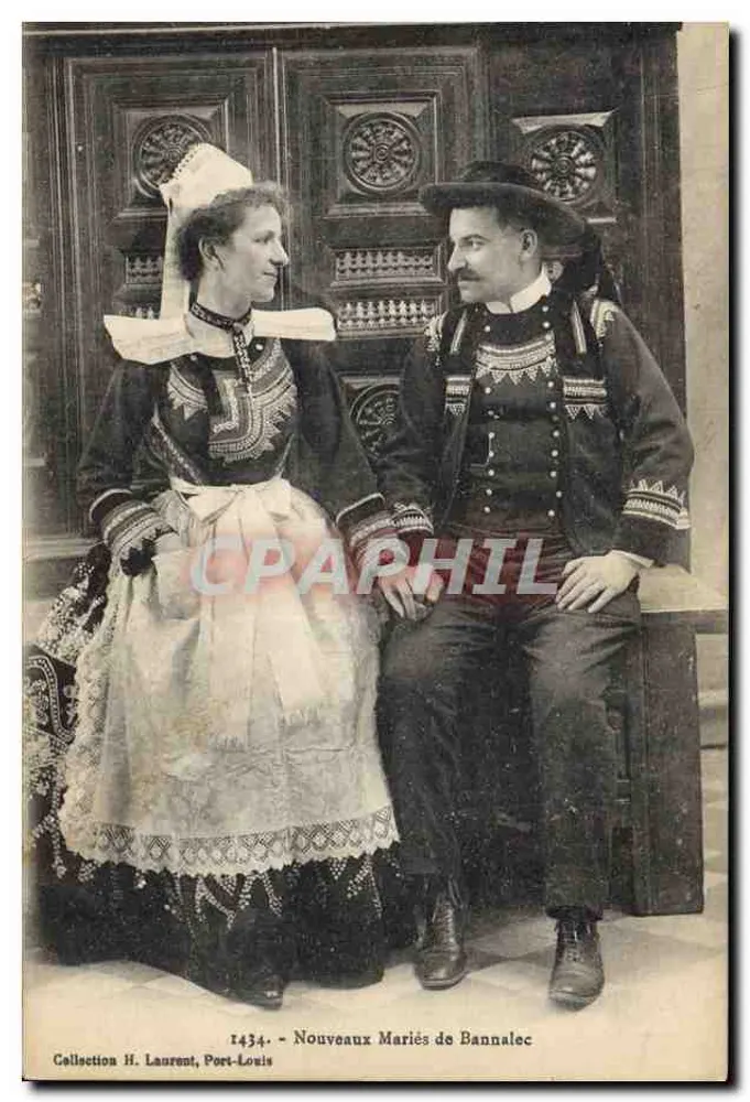 Casados Novos de Bannalec — Coleção H. Laurent, Port-Louis — n° 1434 - Frente