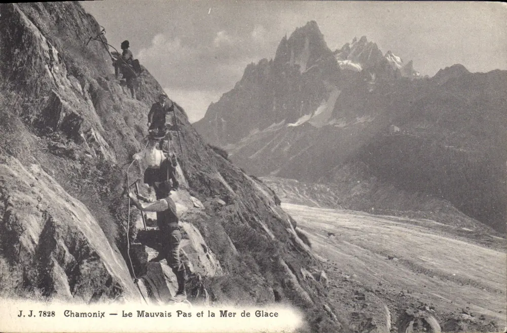 Chamonix — Der Mauvais Pas und die Mer de Glace — J.J. 7828 - Vorderseite
