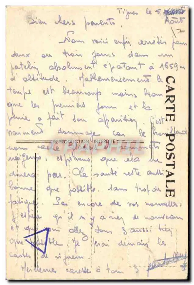 Alpiniste sur un sommet — illustration humoristique — J.C. Morlat - Verso