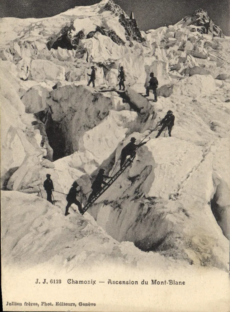Ascensão do Mont-Blanc — Chamonix — Jullien frères, Phot. Editeurs, Genève, n° 6123 - Frente