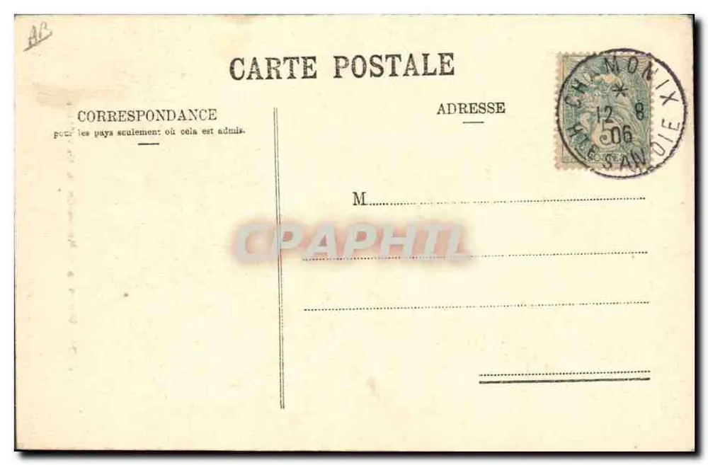 Ascensão do Mont-Blanc — Chamonix — Jullien frères, Phot. Editeurs, Genève, n° 6123 - Verso