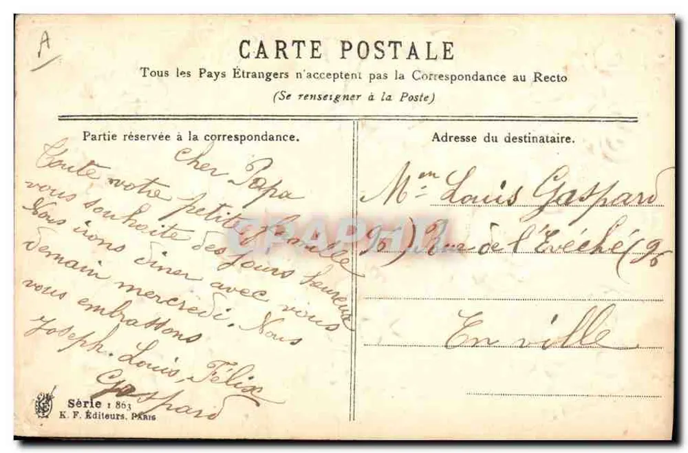 Flores simbólicas — Editor K. F. Editores, Paris, Série 1863 - Verso