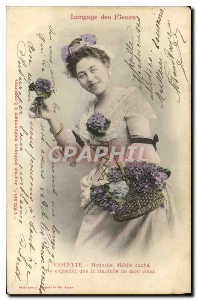 Violette — Bescheidenheit, verborgener Verdienst — Phototypie A. Peronet et Cie, Nancy - Vorderseite