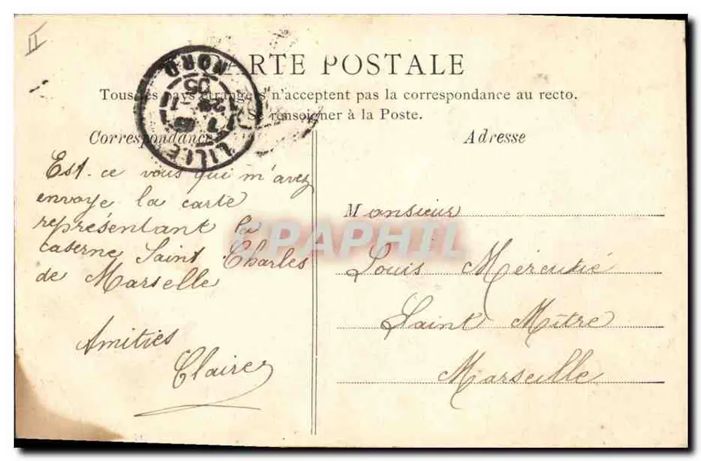 Statue de Desrousseaux — Square Dutilleul — Compagnie Parisienne d'Art - Verso