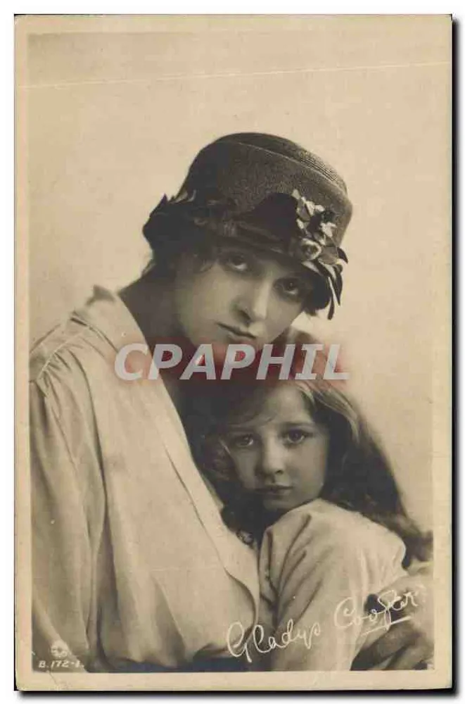 Gladys Cooper et sa fille — portrait studio — Rotary Photographic Co. Ltd, Londres, n° B.172-1 - Frente