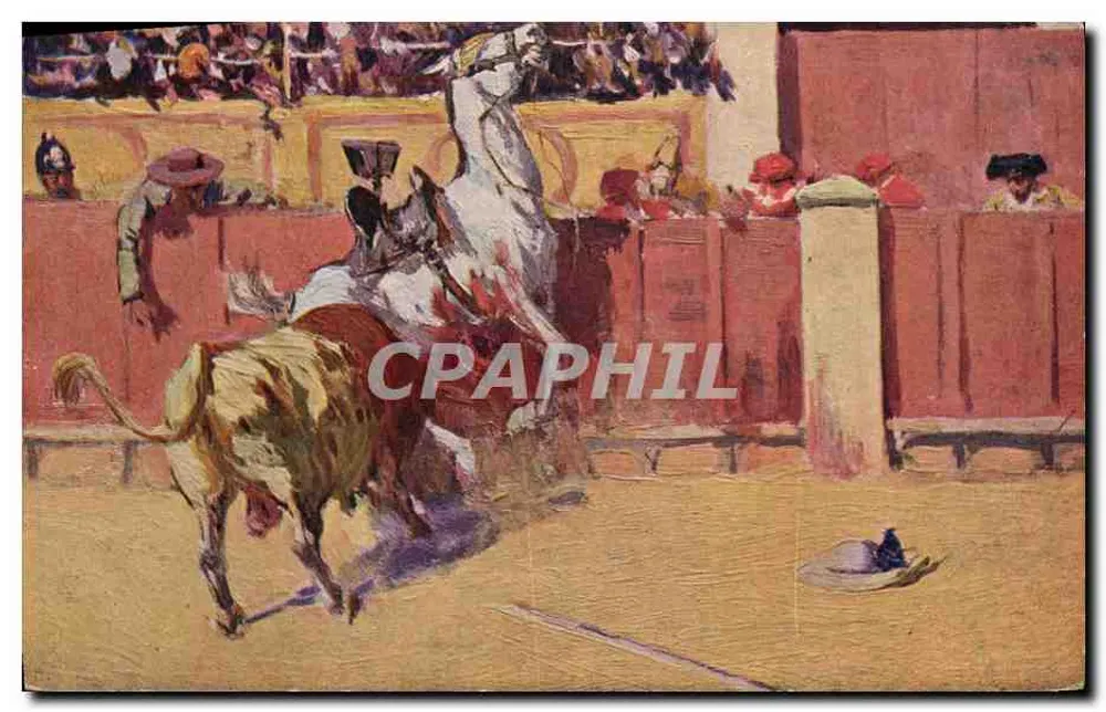 Toreador e touro — cena de corrida — Éditions Victoria Coll Sillen, Barcelone - Frente