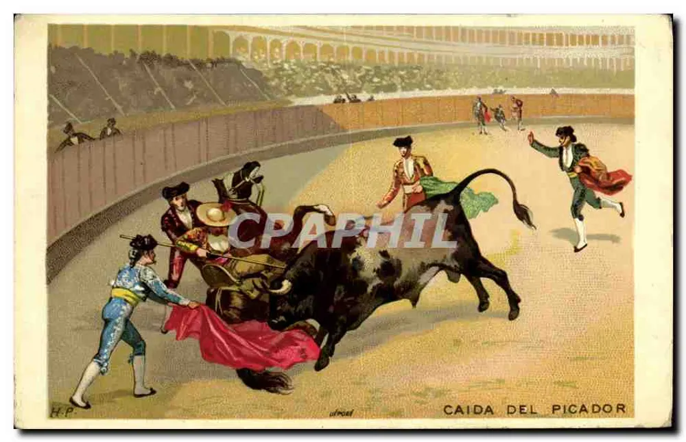 Caída del Picador — Stierkampf-Szene — H.P. (Verlag) - Vorderseite