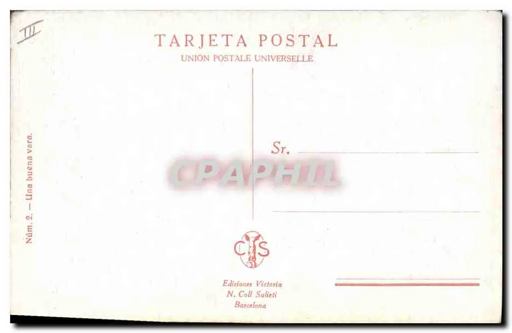 Corrida de touros — Editor N. Coll Saltet, série N.º 2 — Edições Victoria, Barcelona - Verso