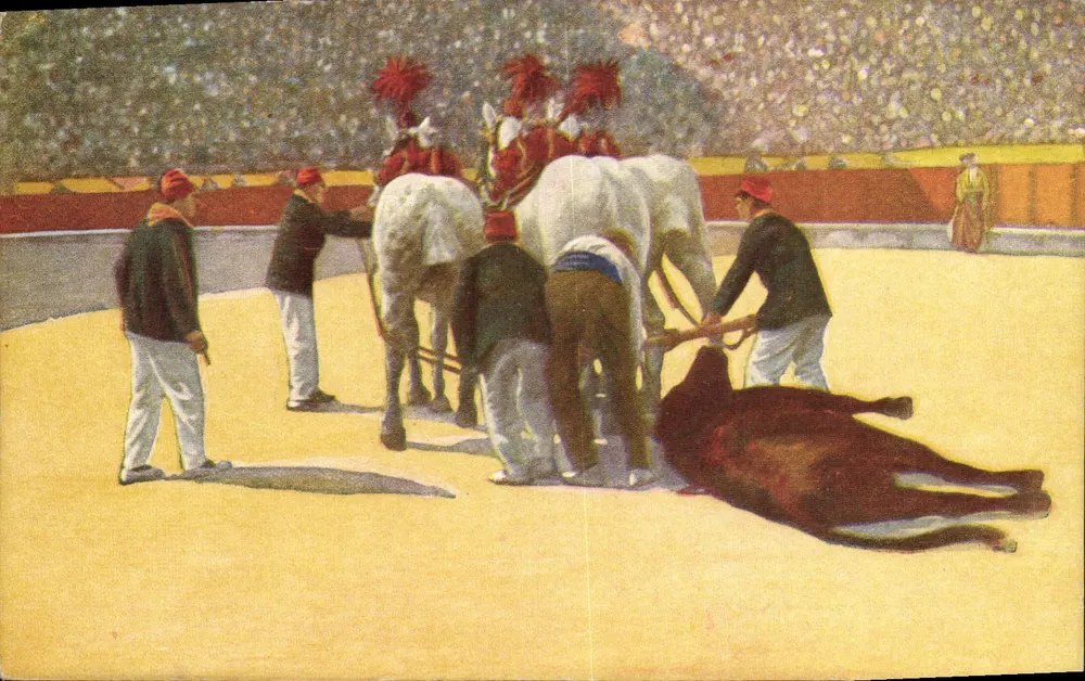 Corrida de touros — Fim da corrida — Edições Victoria, N. Coll Salièri, Barcelona, n° 10 - Frente