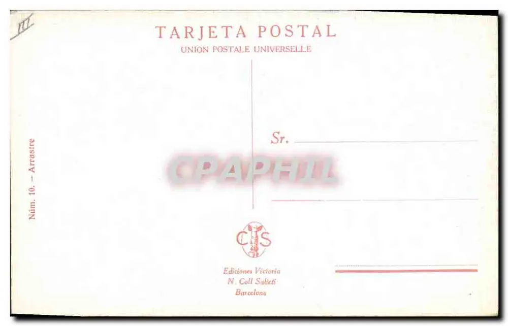 Corrida de touros — Fim da corrida — Edições Victoria, N. Coll Salièri, Barcelona, n° 10 - Verso