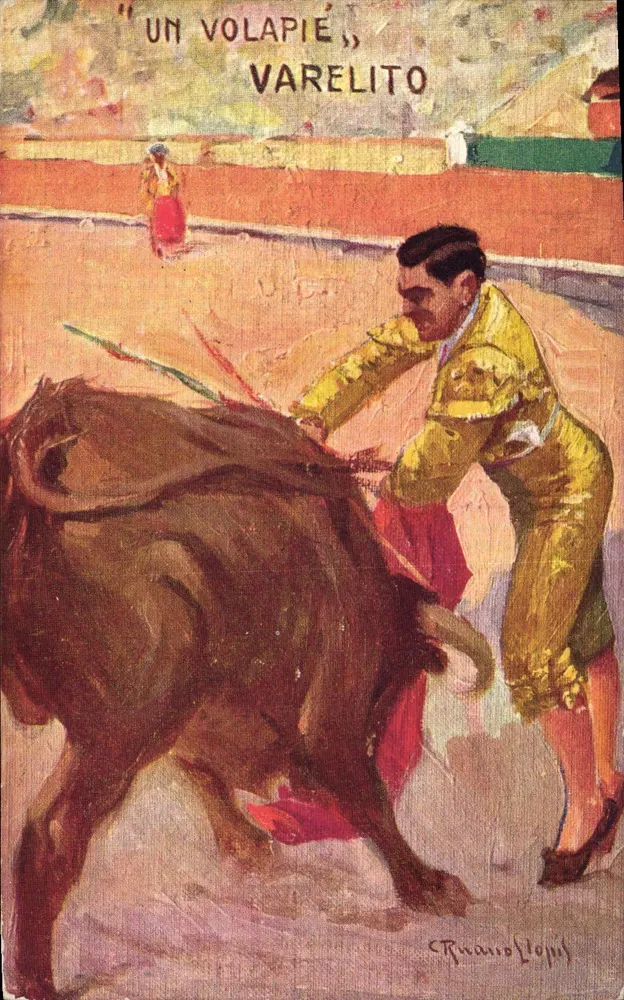Un Volapié, Varelito — Torero na arena — C. Ruano Llopis, N° 1135 - Frente