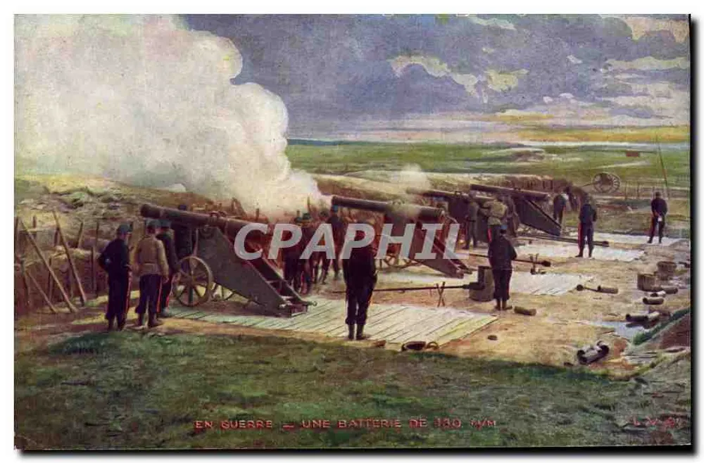Im Krieg — Eine 180 mm-Batterie — Verlag: L.V. 60 - Vorderseite