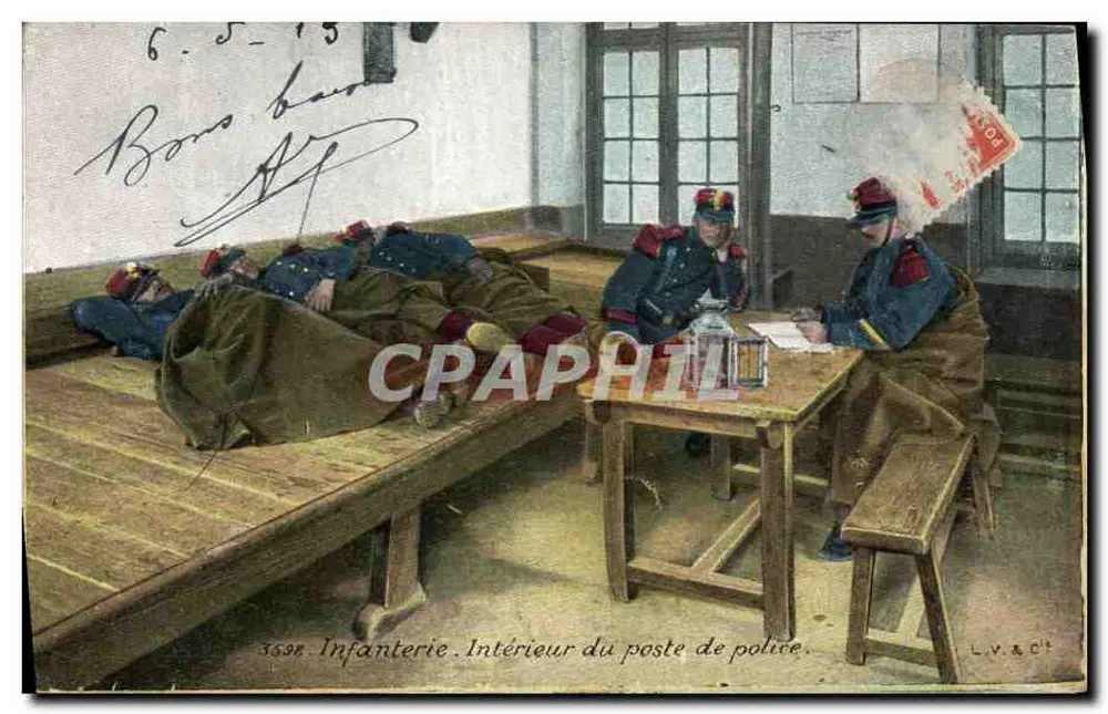 Infanterie — Innenraum der Polizeistation — L.V.&Ct, Nr. 3598 - Vorderseite