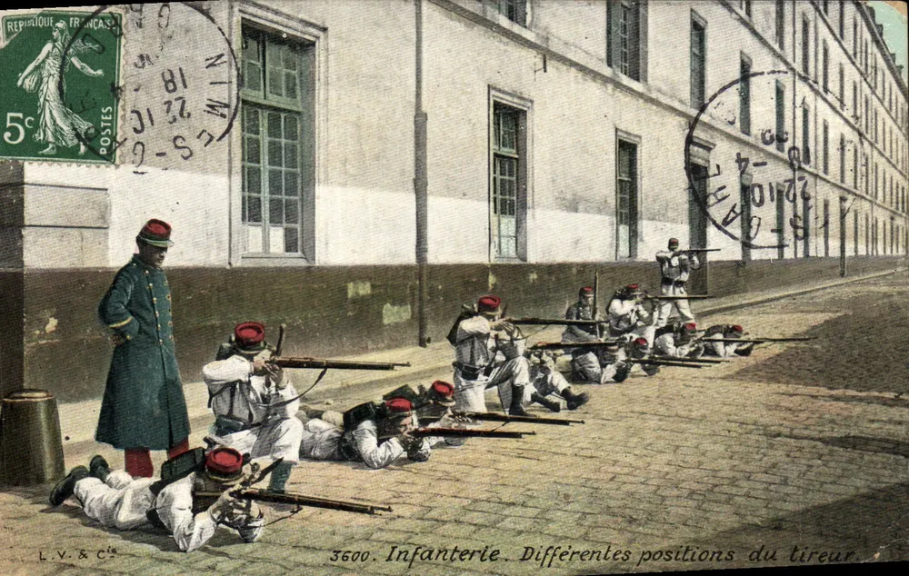 Infanterie — Différentes positions du tireur — L.V. & Cie, n° 3600 - Vorderseite