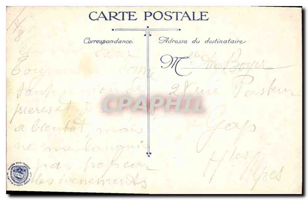 Oficial em uniforme — retrato — L.V.C° Sarrail - Verso
