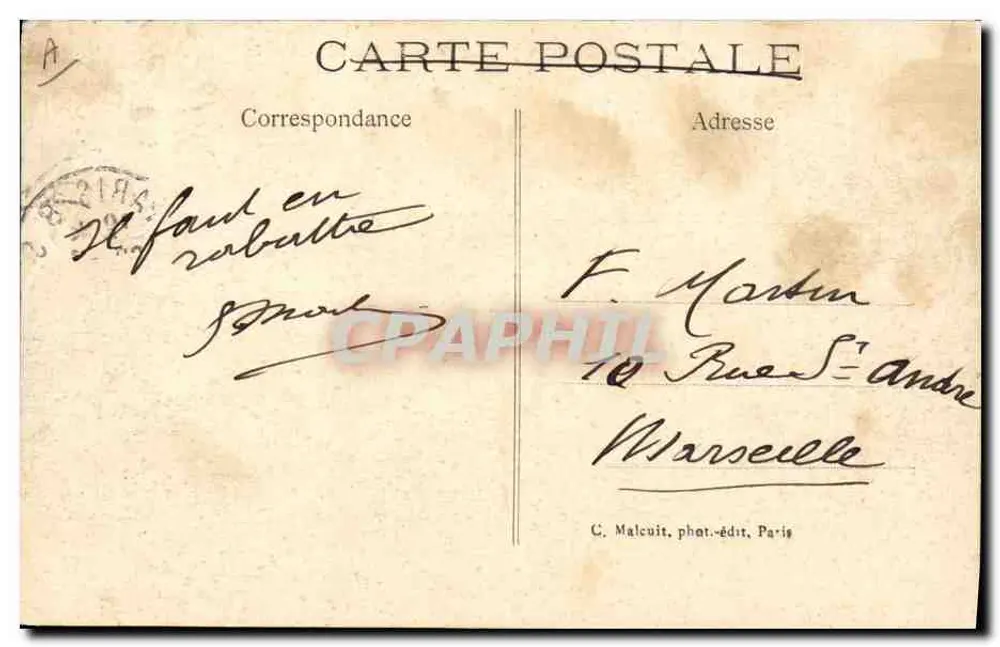 PARIS — Die Champs-Élysées — Das Theater Marigny — Verlag C. Malcuit, n° 699 - Rückseite