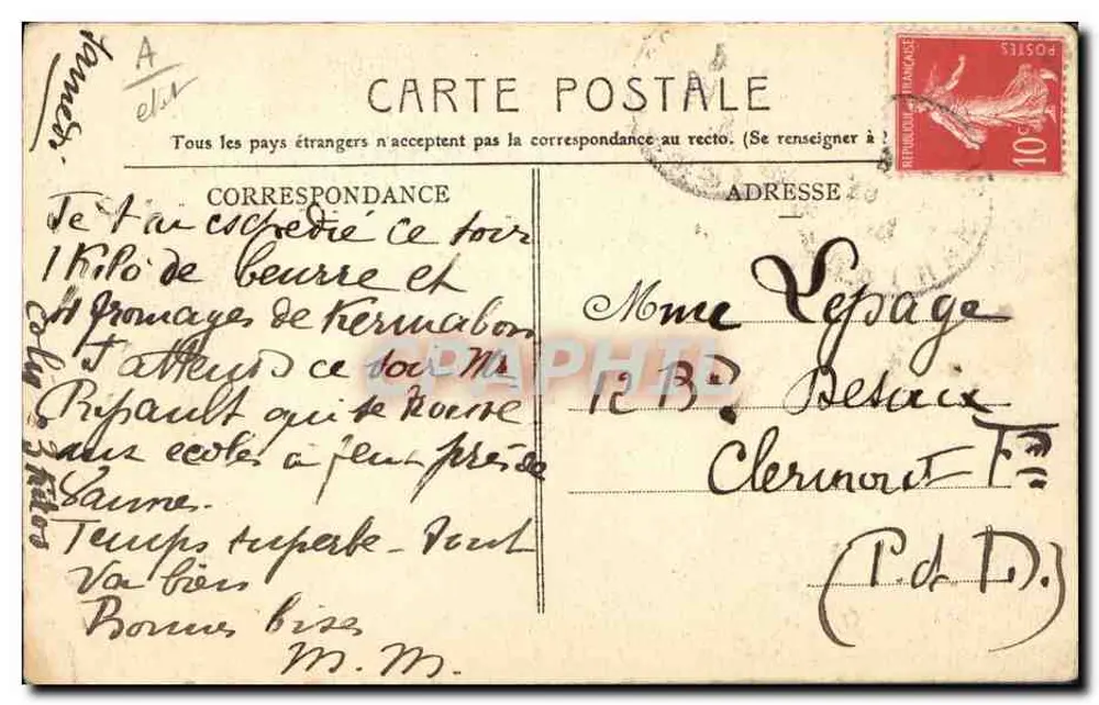 Jovem da região de Lorient — série 2451 — editor desconhecido - Verso
