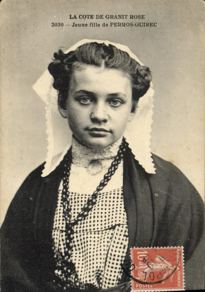 La costa de granito rosa — Niña de Perros-Guirec — Editor desconocido, número de serie 2030 - Anverso
