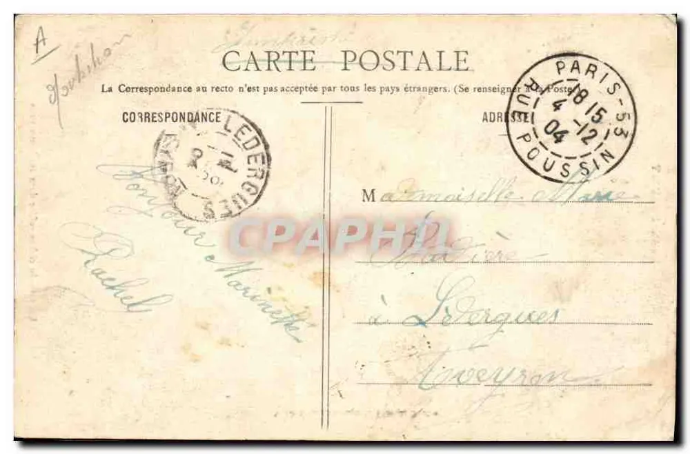 Sainte-Anne-d'Auray — Portrait einer lächelnden Frau mit weißem Hut — Verlag G. I. D. de Nantes, N° 90 - Rückseite