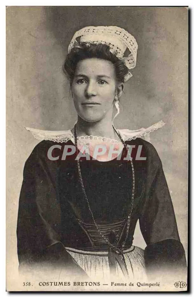 Roupas Bretãs — Mulher de Quimperlé — Editor E.D. n°358 - Frente