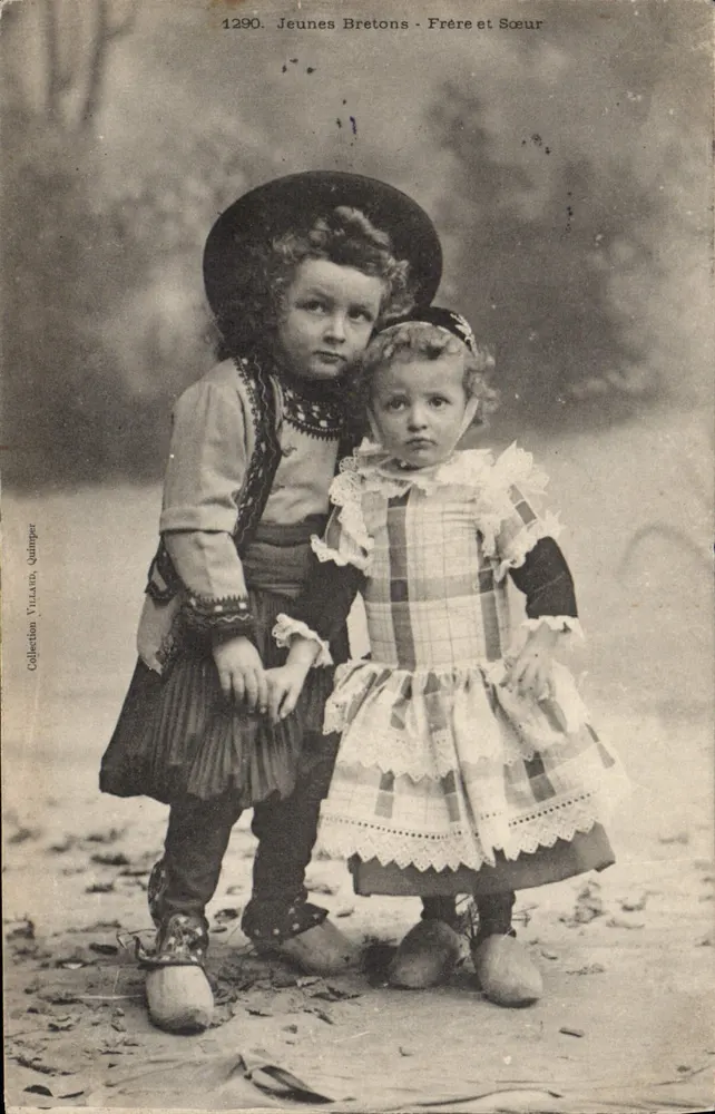 Junge Bretonen - Bruder und Schwester — Sammlung Villann Quininger, n°1290 - Vorderseite