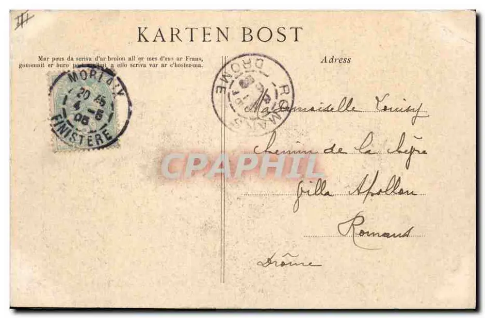 Junge Bretonen - Bruder und Schwester — Sammlung Villann Quininger, n°1290 - Rückseite
