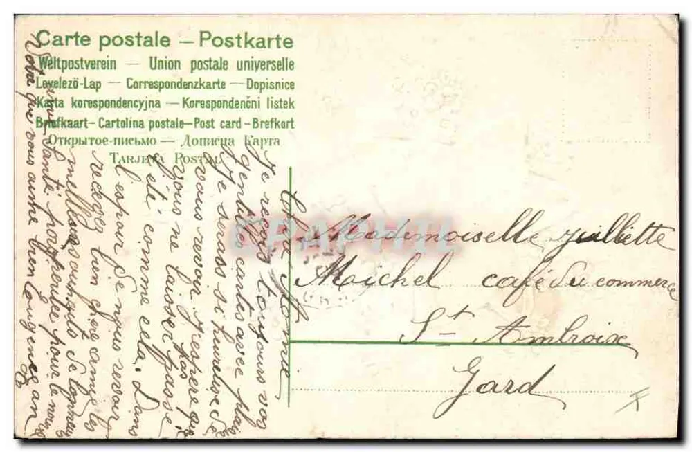 Boa ano e feliz — carta de boas-vindas decorada com uma estrela e flores — editor não visível - Verso