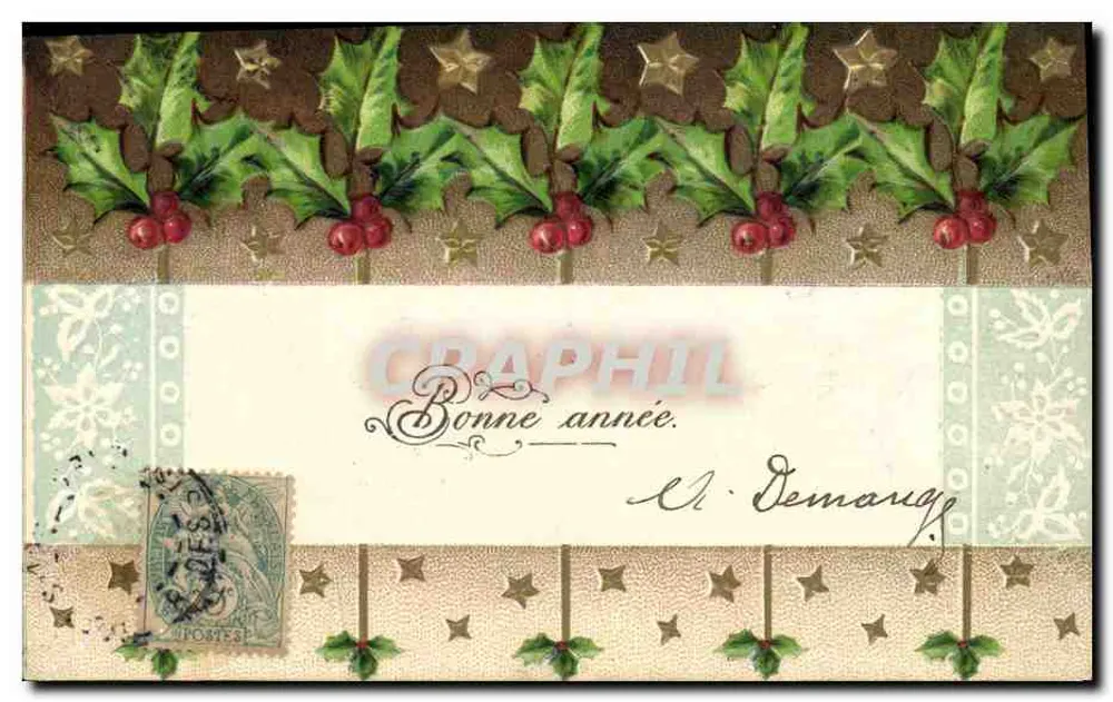Boas festas — decoração de hortênsia e estrelas — CRAPHIL - Frente