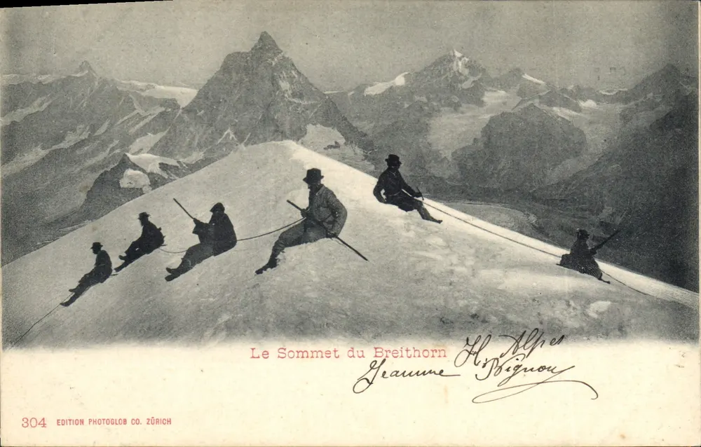 O Cume do Breithorn — Graphe das Alpes — Edição Photoglob Co. Zürich, n° 304 - Frente