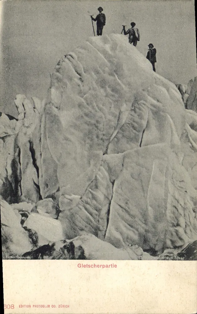 ग्लेशरपार्टी — ग्लेशियर — प्रकाशक फोटोग्लॉब कंपनी, ज़्यूरिख, संख्या 308 - आगे
