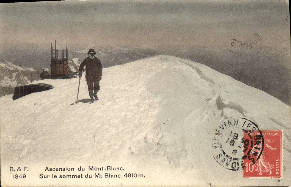 Aufstieg zum Mont-Blanc — Auf dem Gipfel des Mt Blanc 4810m — B.&F. 1849 - Vorderseite