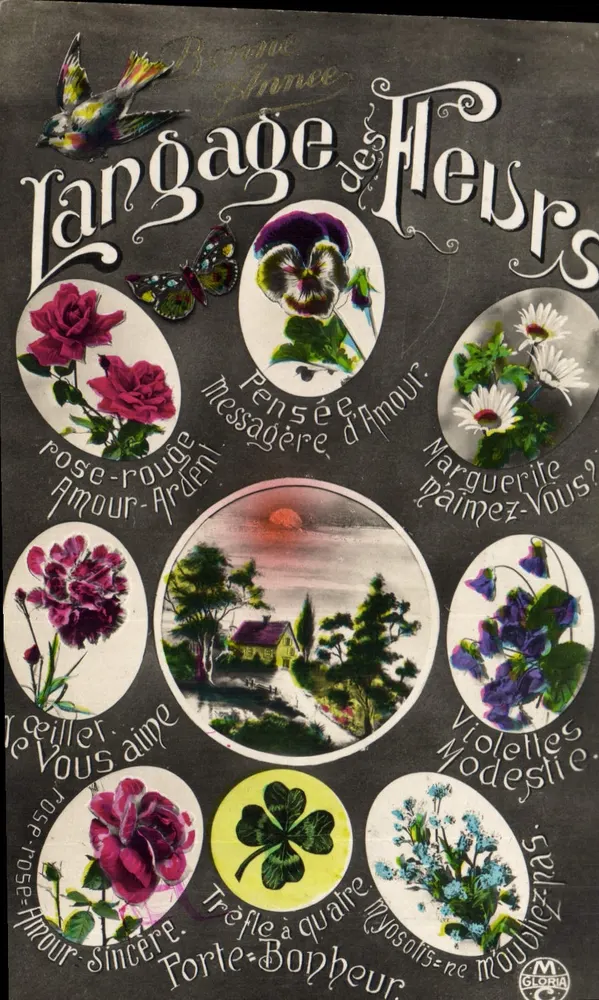 Linguagem das Flores — Boa Ano — Editor Gloria, n° 256 - Frente