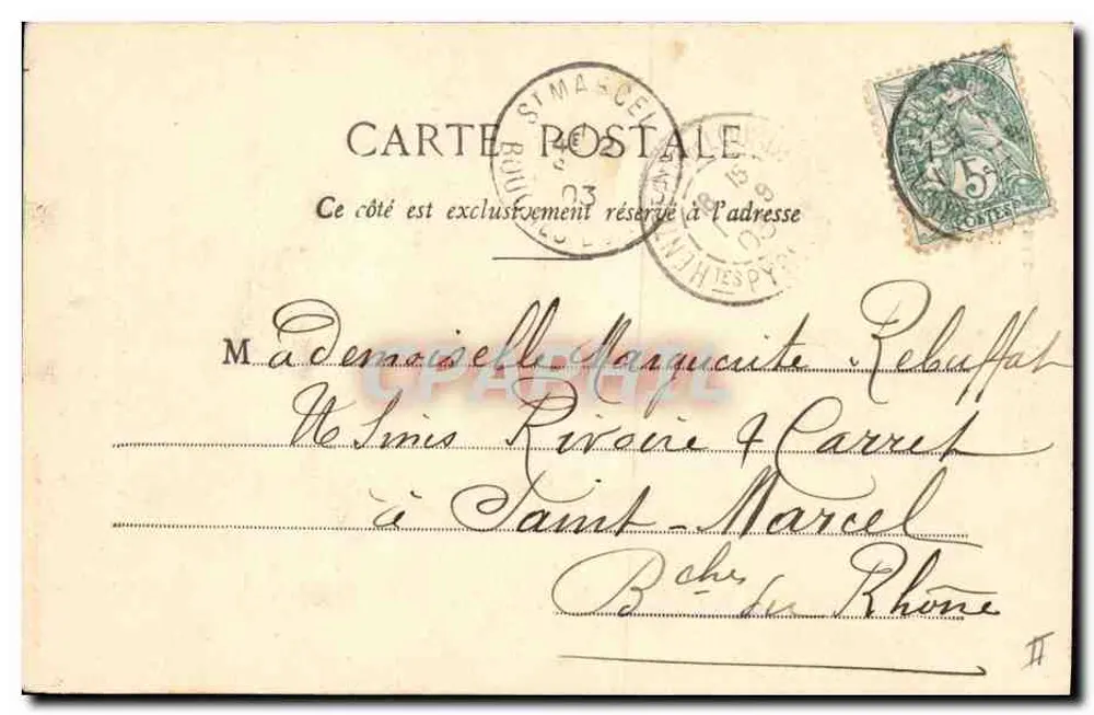 Violette — Bescheidenheit, verborgener Verdienst — Phototypie A. Bergerat & Cie, Nancy - Rückseite
