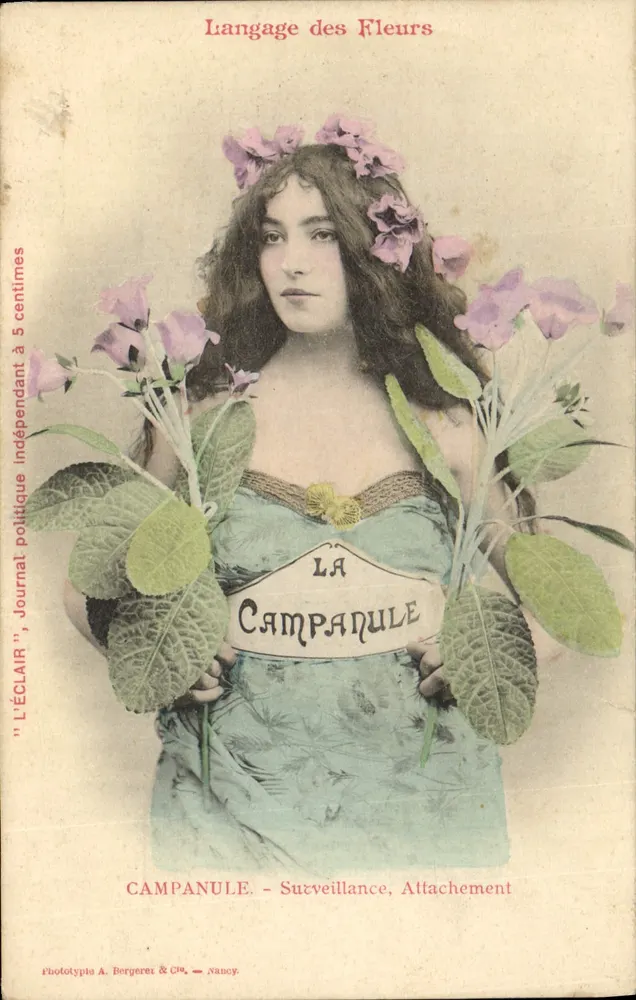 Sprache der Blumen — Die Glockenblume — Phototypie A. Bergeret & Cie, Nancy - Vorderseite